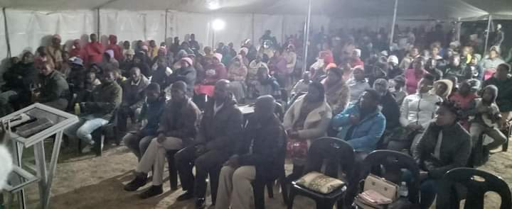 Congregation gathered